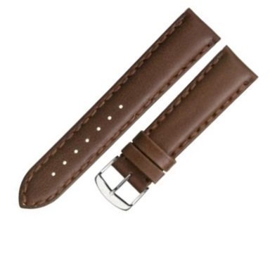 Коричневый кожаный ремешок из кожи теленка STAILER ORIGINAL 1642-2201 размер (22/20 мм), длина M (115 / 70) с тиснением под кожу теленка