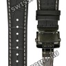 Черный кожаный ремешок Orient QUDDJWBB, 20/20 мм, с вырезом, черная клипса, для часов Orient CFTAB005B