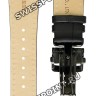 Черный кожаный ремешок Orient QUDDJWBB, 20/20 мм, с вырезом, черная клипса, для часов Orient CFTAB005B