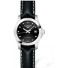 Черный кожаный ремешок Longines L682125379, теленок, 15/14, без замка, для часов Longines Conquest L3.376.4, L3.257.4