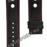 Черный кожаный ремешок Tissot T610025653, удлиненный, 20/18 XL, теленок с отверстиями, красная изнанка, без замка, для часов Tissot PRS 516 T021.414, T021414A