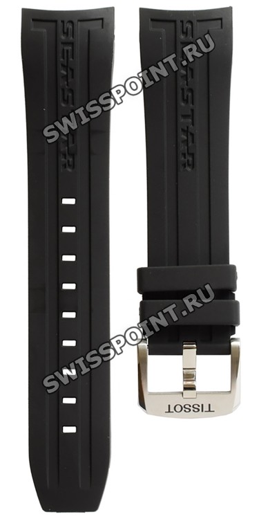 Черный резиновый ремешок Tissot T603031453, 23/20, интегрированный, стальная пряжка, для часов Tissot Seastar 1000 T066.414, T066.427, T066414A, T066427A
