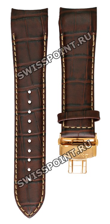 Коричневый кожаный ремешок Orient QUDCYPRC, 22/20 мм, розовая клипса, с вырезом, для часов Orient FFT00009W