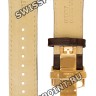 Коричневый кожаный ремешок Orient QUDCYPRC, 22/20 мм, розовая клипса, с вырезом, для часов Orient FFT00009W