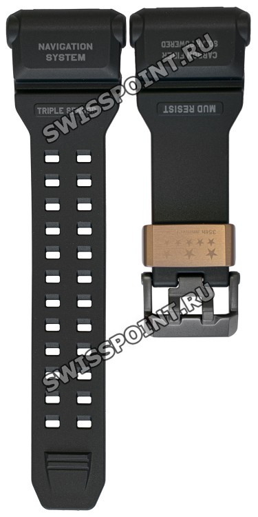 Черный полимерный карбоновый ремешок Casio 10582055 с красной подложкой для часов Casio GPR-B1000TF-1 Rangeman 35th Anniversary