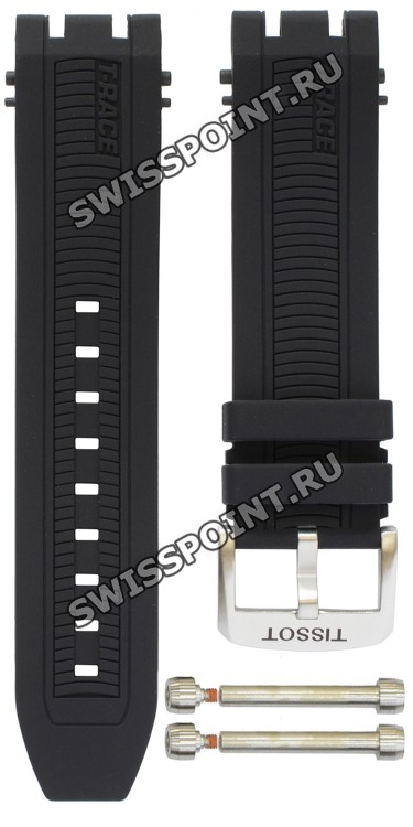 Черный силиконовый ремешок Tissot T603041963 для часов Tissot T-Race Chronograph T115.417.27.061.00