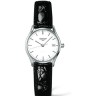 Черный кожаный ремешок Longines L682100657, теленок, 13/10, без замка, для часов Longines Lyre L4.321.4, L4.321.2, L4.360.4, L4.221.2, L4.221.4, L4.258.2, L4.258.4, L4.259.2, L4.259.4, L4.260.2