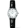 Черный кожаный ремешок Longines L682100657, теленок, 13/10, без замка, для часов Longines Lyre L4.321.4, L4.321.2, L4.360.4, L4.221.2, L4.221.4, L4.258.2, L4.258.4, L4.259.2, L4.259.4, L4.260.2