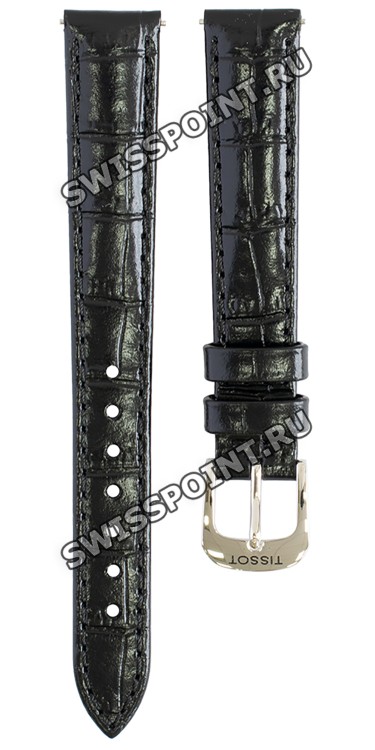 Черный кожаный ремешок Tissot T600045505 / T610045506, теленок, 14/12, стальная пряжка, для часов Tissot Classic Dream T129.210