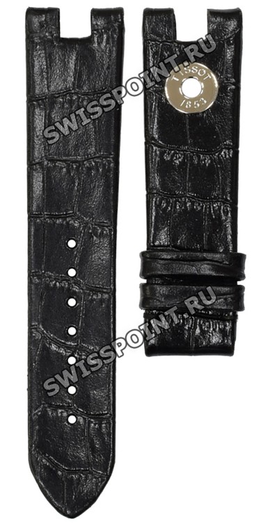 Черный кожаный ремешок Tissot T610026907, теленок, имитация крокодила, 20/18, без замка, для часов Tissot Odaci-T LS T020.317, T020317