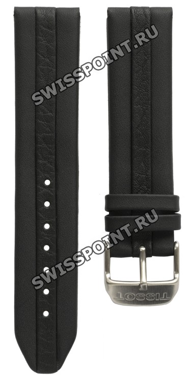 Черный кожаный ремешок Tissot T600013448, теленок, 21/20, черная полоса, стальная пряжка, для часов Tissot Quickster Q660/760