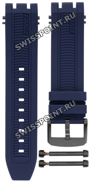 Синий силиконовый ремешок Tissot T603041961, черная пряжка, для часов Tissot T-Race Chronograph T115.417.37.041.00