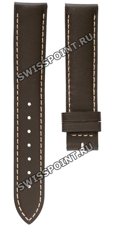 Коричневый кожаный ремешок Longines L682132178, теленок, 17/16, без замка, для часов Longines Conquest L3.279.4, L3.377.4, L3.379.4
