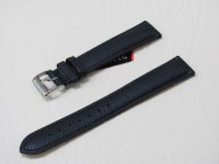 Черный кожаный ремешок из кожи теленка STAILER ORIGINAL 5311-1811 размер (18/16 мм), длина L (120 / 80 мм) с тиснением под кожу теленка