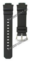 Черный полимерный ремешок Casio 10587157 с бирюзовой подложкой, стальная пряжка, для часов Casio  AWG-M100SBL-1A