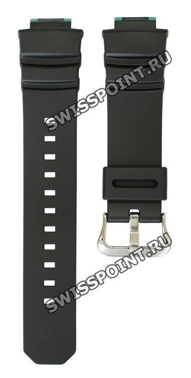 Черный полимерный ремешок Casio 10587157 с бирюзовой подложкой, стальная пряжка, для часов Casio  AWG-M100SBL-1A