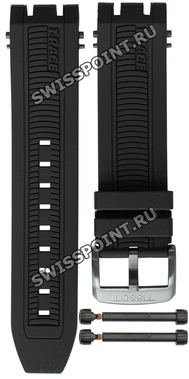 Черный каучуковый ремешок Tissot T603041972 для часов Tissot T-Race Chronograph T115.417.37.061.03