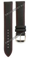 Черный кожаный ремешок Tissot T600031360, теленок, красная прострочка, 19/18, стальная пряжка для часов Tissot PR 100 T049.417, T049417