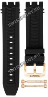 Черный каучуковый ремешок Tissot T603041971, розовая пряжка, для часов Tissot T-Race Chronograph T115.417.37.051.00