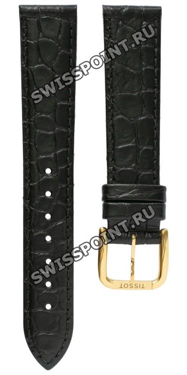 Черный кожаный ремешок Tissot T600013058, имитация крокодила, 18/16, желтая пряжка, для часов Tissot Old Desire T870/970
