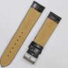 Черный кожаный ремешок из кожи теленка STAILER ORIGINAL 2051-2001 размер (20/18 мм), длина M (105 / 70) с тиснением под кожу крокодила