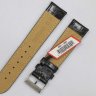 Черный кожаный ремешок из кожи теленка STAILER ORIGINAL 2051-2001 размер (20/18 мм), длина M (105 / 70) с тиснением под кожу крокодила