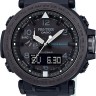 Черный полимерный ремешок Casio 10631622 с бело-голубой подложкой для часов Casio PRG-650Y-1