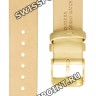 Желтый кожаный/сатиновый ремешок Orient QVDESAAG, 19/18 мм, желтая пряжка, для часов Orient FQC0Q004C