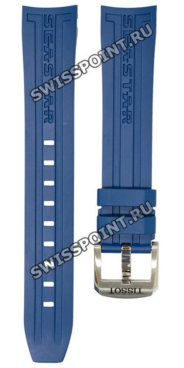 Синий каучуковый ремешок Tissot T603031422, стальная пряжка, для часов Tissot Seastar 1000 T066.407.17.047.00, T066.407.17.057.04