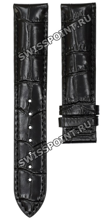 Черный кожаный ремешок Tissot T610014562, теленок, 19/18, имитация крокодила, без замка, для часов Tissot PRC 200 T014.430, T361/461