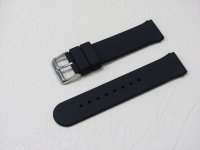 Черный каучуковый ремешок STAILER ORIGINAL BC103-20 размер (20/20 мм), длина L (120 / 80 мм) гладкий