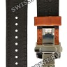 Коричневый кожаный ремешок Orient QUDDBASC, с вырезом, 14/20 мм, стальная клипса, для часов Orient FFM00004W, FFM00005D