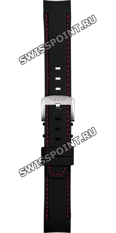Черный каучуковый ремешок Tissot T603035681, стальная пряжка, для часов Tissot Quickster T095.449