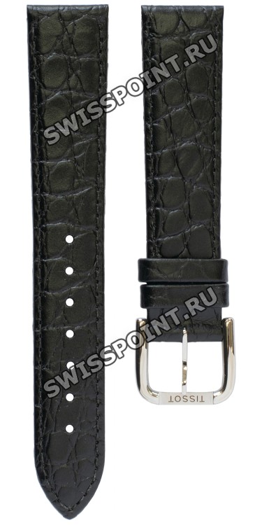 Черный кожаный ремешок Tissot T600013056, имитация крокодила, 18/16, стальная пряжка, для часов Tissot Old Desire T870/970