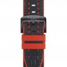 Красный каучуковый ремешок Tissot T603045116 с черной кожаной накладной, черная пряжка для часов Tissot T-Race Jorge Lorenzo 2020 T115.417.27.057.02