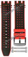 Красный каучуковый ремешок Tissot T603045116 с черной кожаной накладной, черная пряжка для часов Tissot T-Race Jorge Lorenzo 2020 T115.417.27.057.02