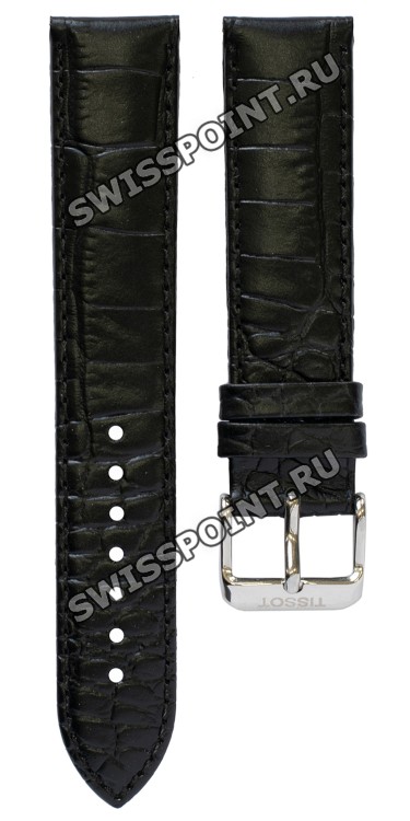 Черный кожаный ремешок Tissot T600029095, теленок, имитация крокодила, 19/18, стальная пряжка, для часов Tissot T-One T038.430, T038430A