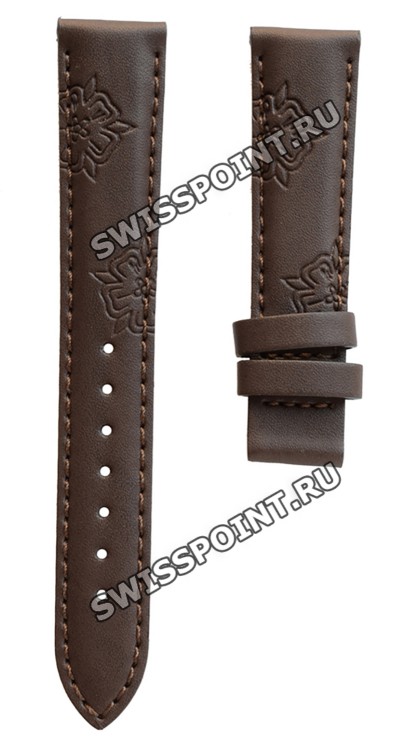 Коричневый синтетический ремешок Tissot T610035975, 16/14, без замка, для часов Tissot T050.207.37.117.04 (T0502073711704) Lady Heart