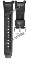 Черный полимерный ремешок Casio 10631629 для часов Casio PAG-240-1, PAG-240-1B, PAG-40-3V, PAG-40-5V, PAG-40-7V, PRG-40, PRG-240