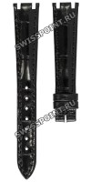 Черный кожаный ремешок Longines L682134839, аллигатор, 15/12, без замка, для часов Longines PrimaLuna L8.110.0, L8.110.4, L8.110.5, L8.110.8,  L8.110.9,  L8.111.6, L8.111.8, L8.111.9