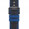 Синий каучуковый ремешок Tissot T603045144 с черной кожаной накладной, черная пряжка, для часов Tissot T-Race Thomas Luthi 2020 T115.417.27.057.03