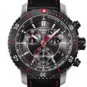 Черный кожаный ремешок Tissot T610031781, теленок, 19/18, красная прострочка, без замка, для часов Tissot T067.417.26.051.00 , T067417