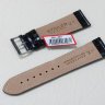Черный кожаный ремешок из кожи теленка STAILER ORIGINAL 2051-2411 размер (24/20 мм), длина L (120 / 80 мм) с тиснением под кожу крокодила
