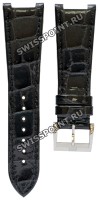Черный (антрацит) кожаный ремешок Tissot T600040379, теленок, 23/18, стальная пряжка, для часов Tissot T-Trend T02 T090.310A