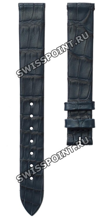 Синий кожаный ремешок Longines L682155061, аллигатор, 13/12, без замка, для часов Longines La Grande Classique L4.209.4, L4.341.0