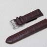 Коричневый кожаный ремешок из кожи теленка STAILER ORIGINAL 2042-2201 размер (22/20 мм), длина M (105 / 70 мм) с тиснением под кожу крокодила