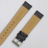 Черный кожаный ремешок из кожи теленка STAILER ORIGINAL 2071-1801 размер (18/16 мм), длина M (105 / 70) с тиснением под кожу крокодила