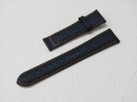 Черный кожаный ремешок Orient из кожи теленка размер (21/18 мм), длина L (120 / 80 мм) с тиснением под кожу крокодила