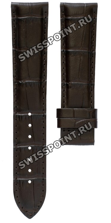 Коричневый ремешок Tissot T610035945, имитация крокодила, 20/18, без замка, для часов Tissot Bridgeport T097.407, T097.410