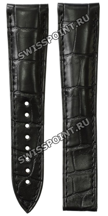 Черный кожаный ремешок Omega O98000008 из кожи аллигатора, 20/16, длина 100/100, без замка, для часов Omega 311.33.42.30.01.001, 3870.50.31, 3695.50.31, 3689.30.31, 3875.30.31, 3691.50.81, 3695.59.31, 3872.50.31 Speedmaster Moonwatch